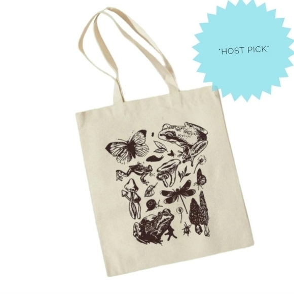 Handbags - Fairycore Butterfly & Frog Graphic Shopper Bag
